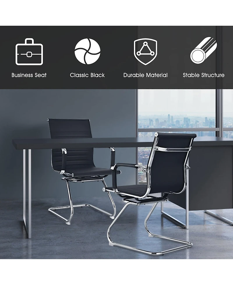 Set of 2 Office Waiting Room Chairs for Reception Conference Area