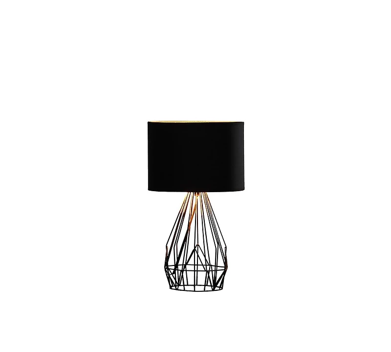 Streamdale 17.5" In Industrial Farm Metal Cage Black Table Lamp