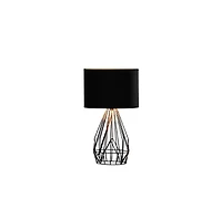 Streamdale 17.5" In Industrial Farm Metal Cage Black Table Lamp