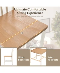Dining Chairs Set of 2 High Back Navy Chairs Metal Frame Footrests Kitchen
