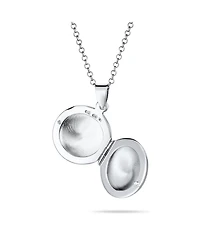 Bling Jewelry Simple Dome Round Circle Photo Lockets That Hold Pictures Silver Locket Necklace Pendant