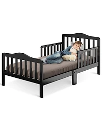 Kids Toddler Wood Bed Bedroom Furniture w/ Guardrails