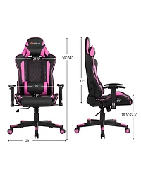 Massage Gaming Chair Reclining Racing w/Lumbar Support