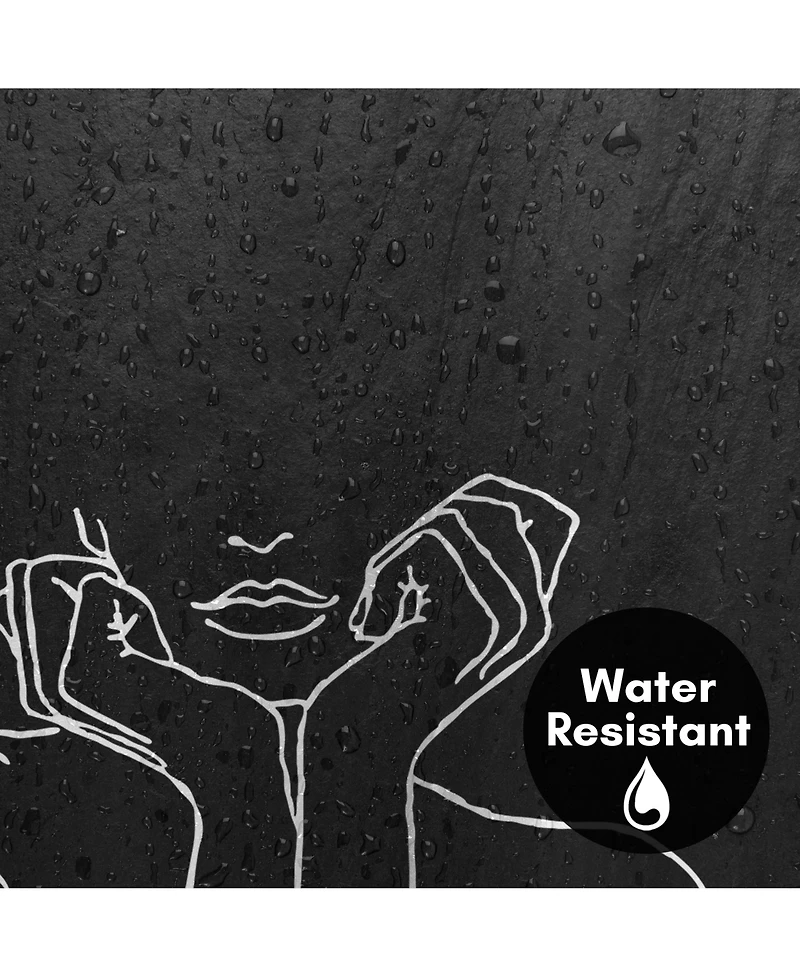 71x74 Abstract Shower Curtain - Thinking Black by Martina