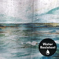 71x74 Abstract Shower Curtain - Midnight Clear by Pi Creative Art