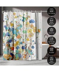 71x74 Floral Shower Curtain - Spring Garden by Pi Creative Art