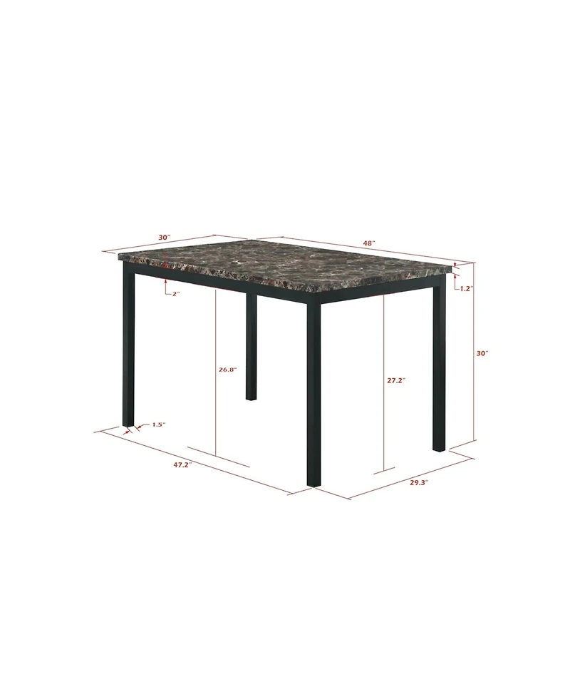 Streamdale Faux Marble Metal Dining Set (5 Pieces)