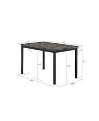 Streamdale Faux Marble Metal Dining Set (5 Pieces)