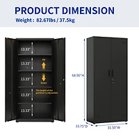 Tall Storage Cabinet - 2 Doors, 4 Partitions