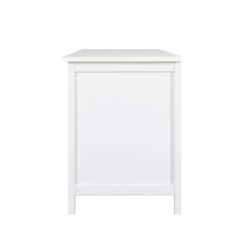 Streamdale Furniture 71" Stylish Tv Cabinet Entertainment Center, Solid Wood Frame, Glass Door - Antique White