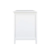 Streamdale Furniture 71" Stylish Tv Cabinet Entertainment Center, Solid Wood Frame, Glass Door - Antique White