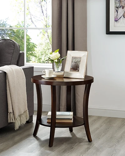 Streamdale Perth Contemporary Oval Shelf End Table, Espresso