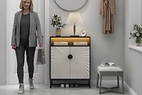 Streamdale Modern Motion Sensor Night Light Shoe Cabinet with Adjustable Shelves