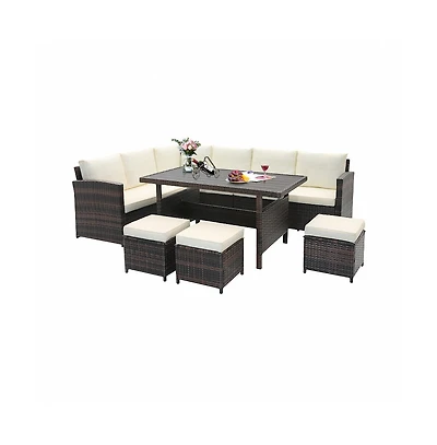 7 Pieces Wicker Patio Furniture Set