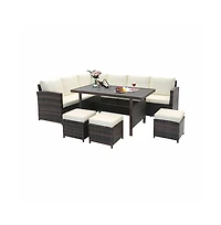 7 Pieces Wicker Patio Furniture Set