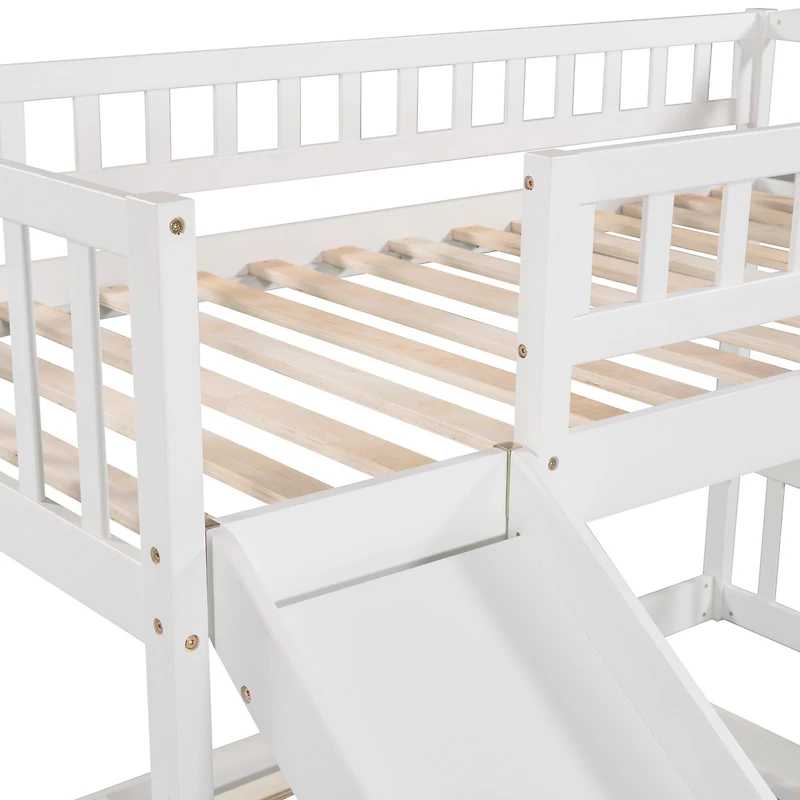 Streamdale Stairway Twin over Twin Bunk Bed with Two Drawers and Slide