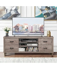 70-Inch Modern Tv Stand Mid-Century Entertainment Center with Storage for 65"/75" TVs
