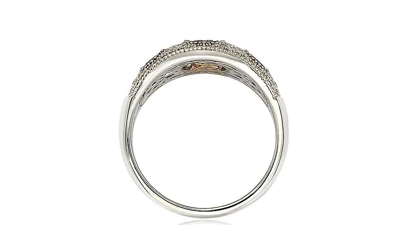 Suzy Levian Sterling Silver Cubic Zirconia Pave Wave Ring