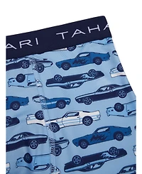 Tahari Boys 3-Pack Printed and Solid Boxer Briefs with Logo Waistband