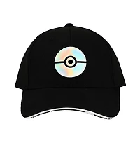 Pokemon Men's Pokemon Adult Holographic Pu Pokeball Black Elite Flex Hat…