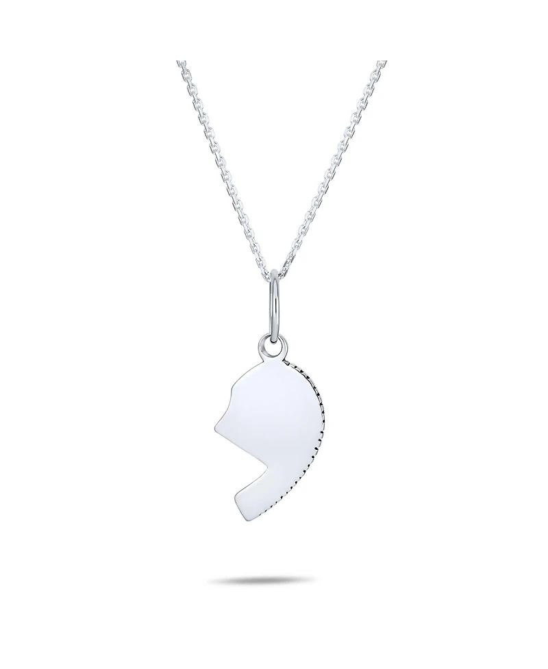 Bling Jewelry Split Heart Puzzle Pendant Necklace for Grandma & Granddaughter Sterling Silver