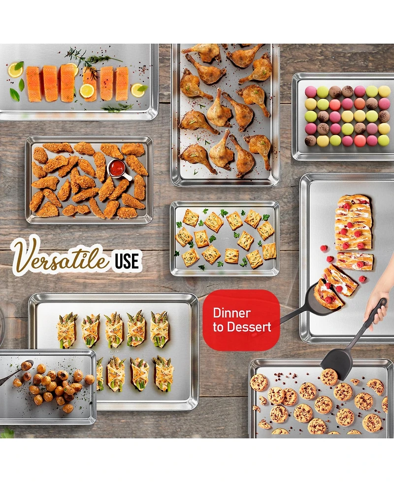 Non-stick Aluminum Baking Sheet - Large 21” x 15” - 4 Pack