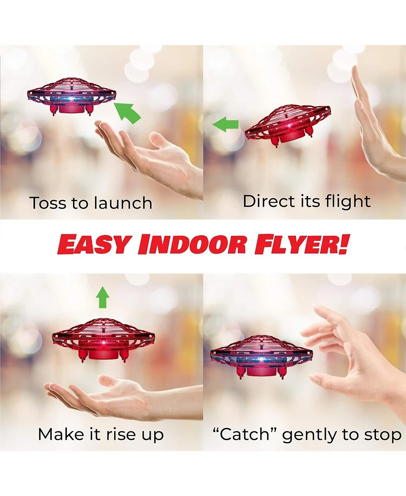 Force1 Scoot Hand Operated Drone for Kids or Adults - Red