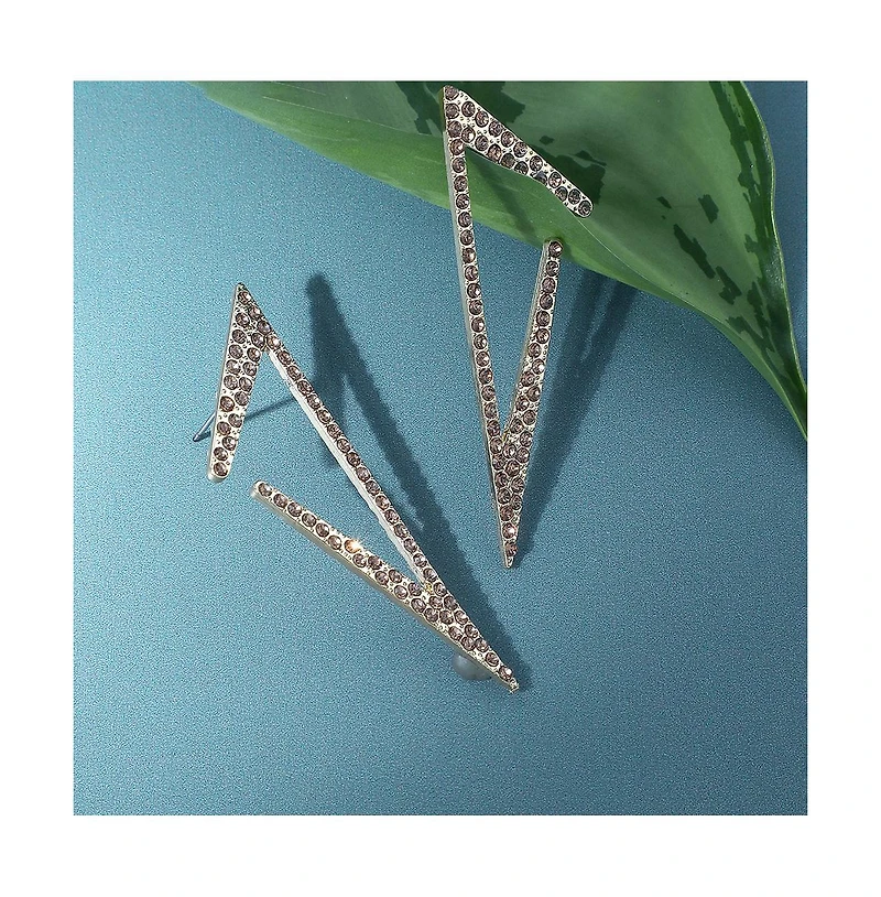 Sohi Women's Geometric Bling Drop Earrings