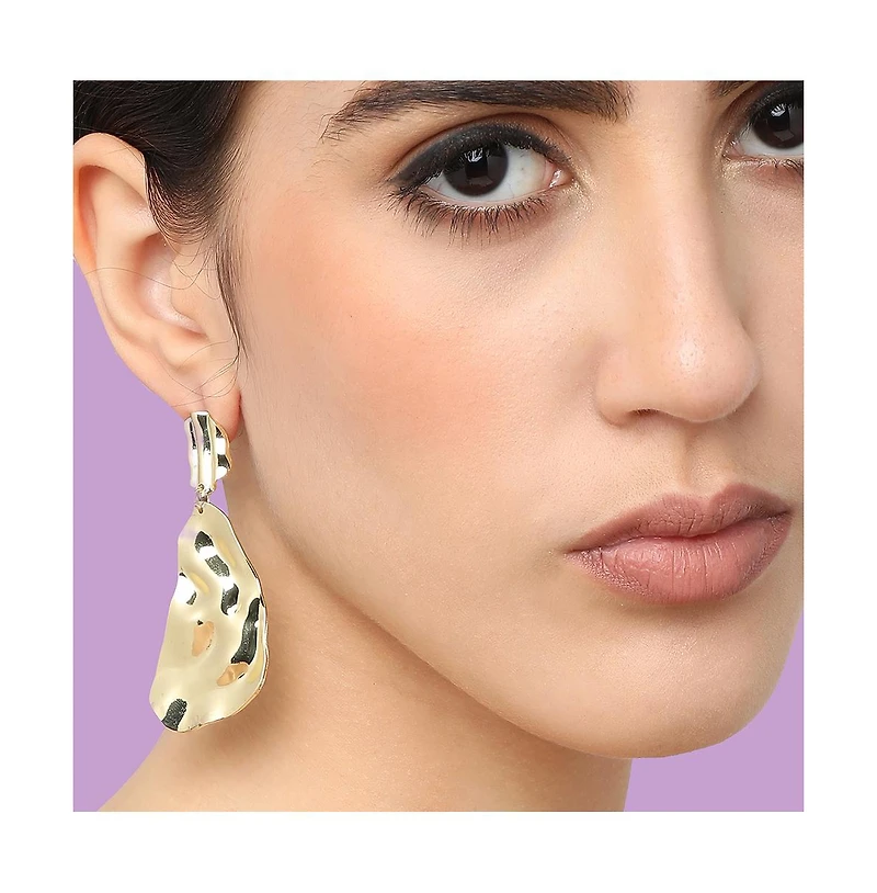 Sohi Women's Dented Drop Earrings
