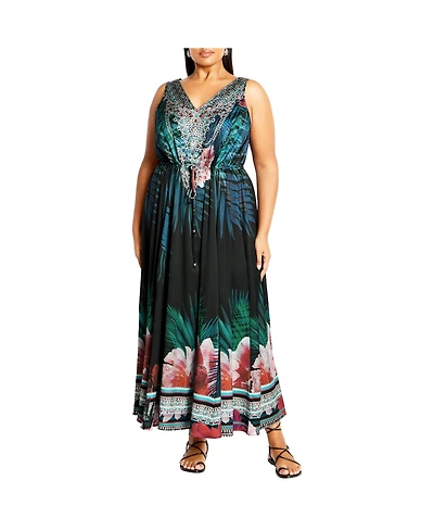 City Chic Plus Afterglow Maxi Dress