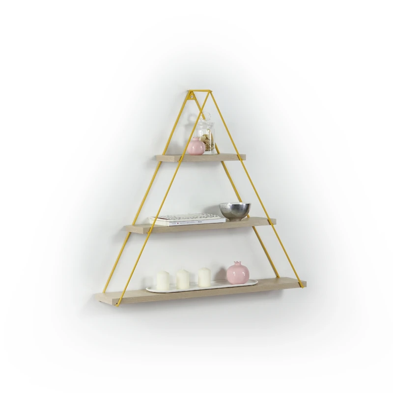 Simplie Fun Moset Floating Wall Decor Wall Mounted Rustic Decorative Hanging Metal Bracket Triangle Shelf
