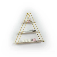 Simplie Fun Moset Floating Wall Decor Wall Mounted Rustic Decorative Hanging Metal Bracket Triangle Shelf