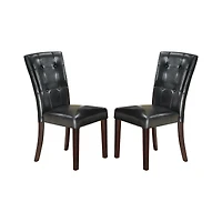 Streamdale Leather Upholstered Dining Chair, Black(Set Of 2)