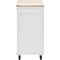 Streamdale Solid wood kitchen island cart with storage and wheels