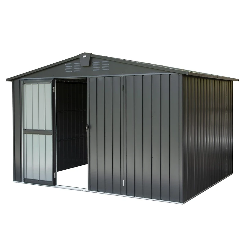 Metal Outdoor Storage Shed: 10'x8' With Lockable Door