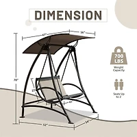 Streamdale Adjustable Canopy Patio Swing with Steel Frame