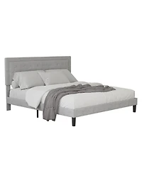Streamdale Light Grey Bed Frame With Adjustable Border Headboard King Size