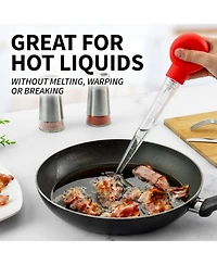 Transparent Turkey Baster with Detachable Bulb Includes Cleaning Brush