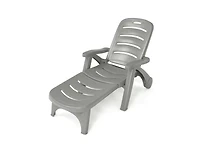 Slickblue 5 Position Adjustable Folding Lounger Chaise Chair on Wheels