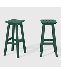 WestinTrends 29" Hdpe Outdoor Patio Square Bar Stools (Set of