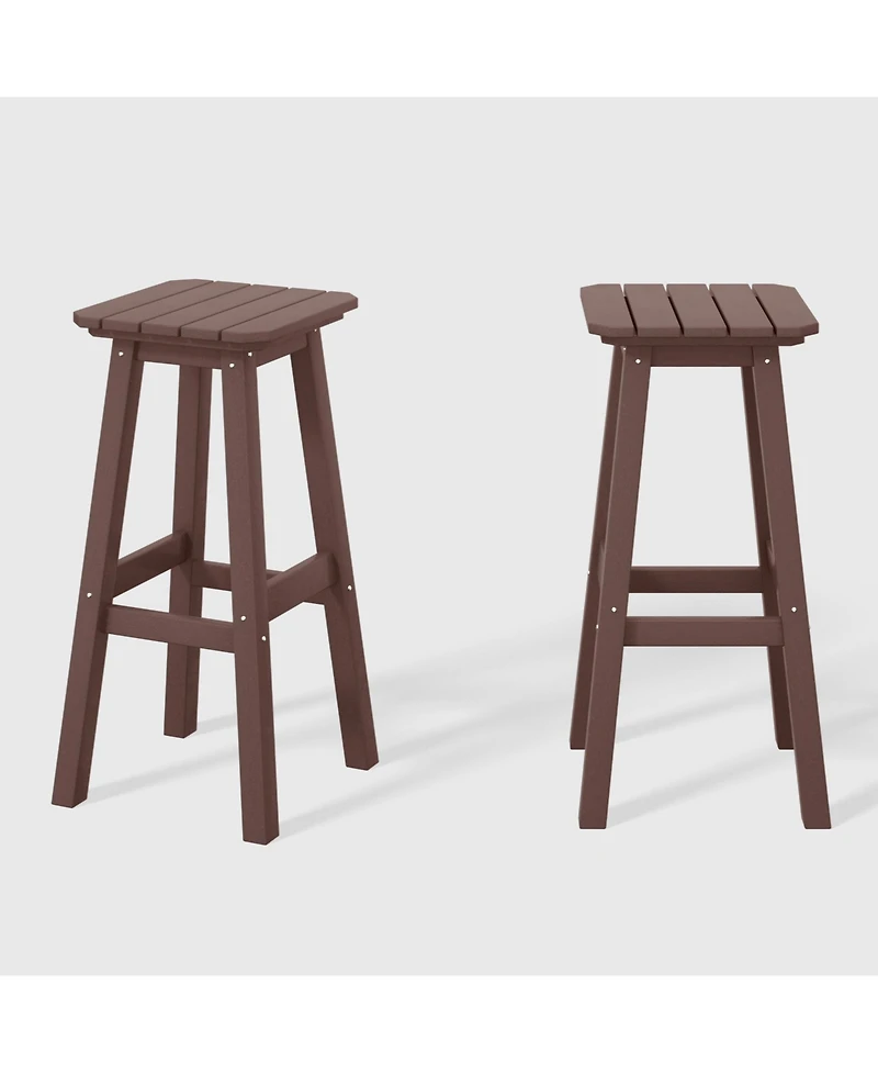 WestinTrends 29" Hdpe Outdoor Patio Square Bar Stools (Set of