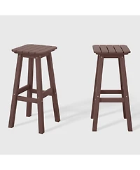 WestinTrends 29" Hdpe Outdoor Patio Square Bar Stools (Set of