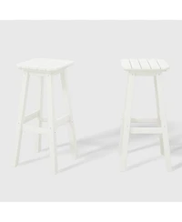WestinTrends 29" Hdpe Outdoor Patio Square Bar Stools (Set of