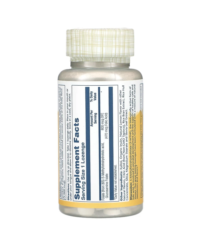 Solaray Methyl Folate 800 mcg - 470 mcg Folic Acid - 5-mthf Prenatal Vitamins
