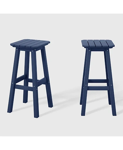 WestinTrends 29" Hdpe Outdoor Patio Square Bar Stools (Set of