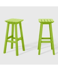 WestinTrends 29" Hdpe Outdoor Patio Square Bar Stools (Set of 2)