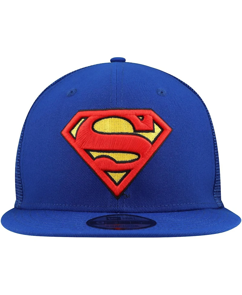 New Era Men's Blue Superman 9FIFTY Snapback Trucker Hat