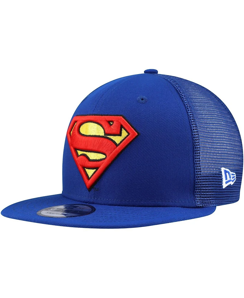 New Era Men's Blue Superman 9FIFTY Snapback Trucker Hat