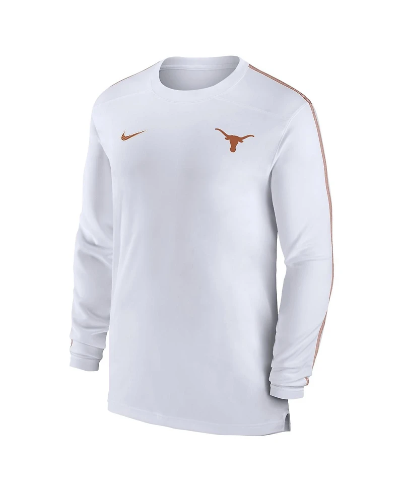 Nike Men's Texas Longhorns 2024 Sideline Coach Uv Performance Long Sleeve T-Shirt