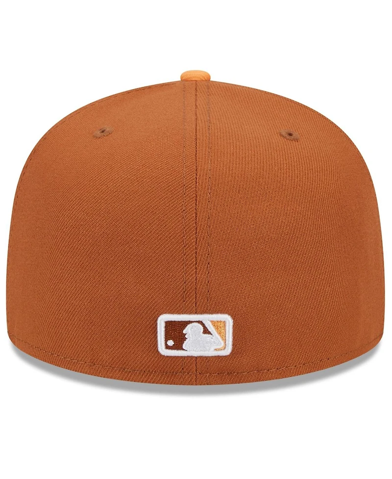 New Era Men's Brown/Orange Los Angeles Dodgers Spring Color Basic Two-Tone 59FIFTY Fitted Hat